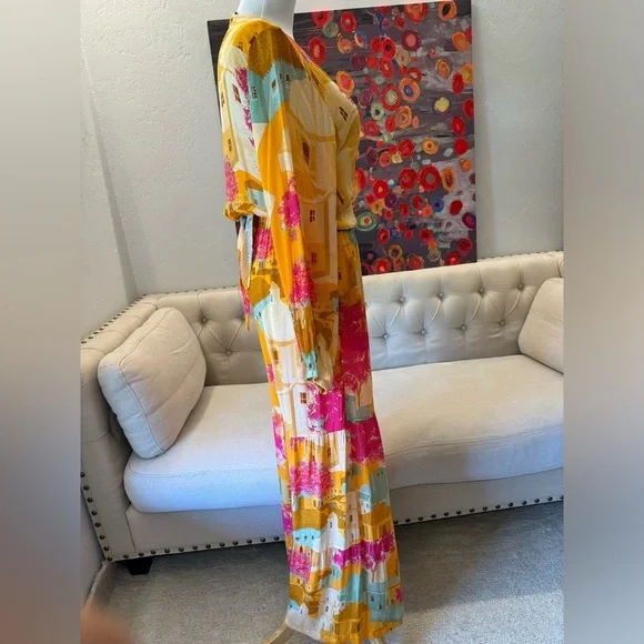 KAANDA GREEK VILLAGE GYPSY WIDE TOP PANT RESORT COLLECTION M/L - Picture 4 of 15